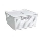 Коробка для хранения квадратная Лофт с крышкой 11л 290х290х151 Виолет