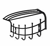 Вешалка настенная с полкой Nika ВНП4/Ч, 5 крючков 525х300х235 мм, черная