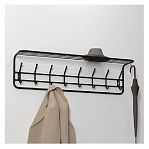 Вешалка настенная с полкой Зми 100, ВСП 169, 8 крючков, черная 220х265х975 мм