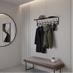 Вешалка настенная с полкой Зми 100, ВСП 169, 8 крючков, черная 220х265х975 мм