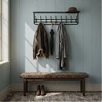 Вешалка настенная с полкой Зми 100, ВСП 169, 8 крючков, черная 220х265х975 мм