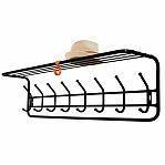 Вешалка настенная с полкой Зми 100, ВСП 169, 8 крючков, черная 220х265х975 мм