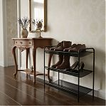 Подставка для обуви Зми Женева 23, металлическая, 3 полки, черный, 650х600х260 мм