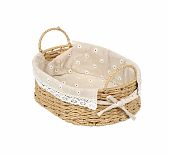 Корзина Y4-7647 плетёная, овальная с ручками, бежевая 10х21х30 см