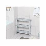 Этажерка на колесах Бытпласт Джулия, 3 полки, 180х590х610 мм, пластиковая, светло-серая 