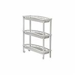 Этажерка на колесах Бытпласт Джулия, 3 полки, 180х590х610 мм, пластиковая, светло-серая 