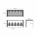 Вешалка настенная с полкой ЗМИ Торонто 21, ВСПТ21Б, 5 крючков, цвет белый, 270х270х670 мм