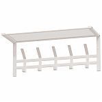 Вешалка настенная с полкой ЗМИ Торонто 21, ВСПТ21Б, 5 крючков, цвет белый, 270х270х670 мм