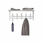 Вешалка настенная с полкой ЗМИ Торонто 21, ВСПТ21Б, 5 крючков, цвет белый, 270х270х670 мм