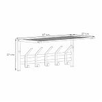 Вешалка настенная с полкой ЗМИ Торонто 21, ВСПТ21Б, 5 крючков, цвет белый, 270х270х670 мм