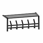 Вешалка настенная с полкой ЗМИ Торонто 21, ВСПТ21 Ч, 5 крючков, цвет чёрный, 270х270х670 мм