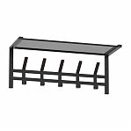 Вешалка настенная с полкой ЗМИ Торонто 21, ВСПТ21 Ч, 5 крючков, цвет чёрный, 270х270х670 мм