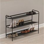 Подставка для обуви ЗМИ Женева 33, ПДО Ж33, 3 полки, цвет черный, 260х600х870 мм