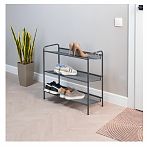 Подставка для обуви Зми Женева 23, 250957, металлическая 3 полки, графит, 270х600х645 мм