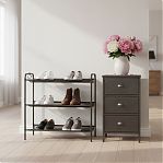 Подставка для обуви Зми Женева 23, 250957, металлическая 3 полки, графит, 270х600х645 мм