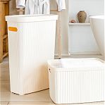 Корзина для белья Econova Velvet 433246207 пластиковая, бежевая, 290х450х630 мм, 45 л