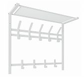 Вешалка настенная с полкой ЗМИ Торонто 22, ВСПТ22 Б, 9 крючков, белая, 270х585х670 мм