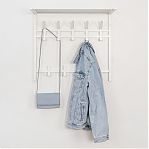 Вешалка настенная с полкой ЗМИ Торонто 22, ВСПТ22 Б, 9 крючков, белая, 270х585х670 мм