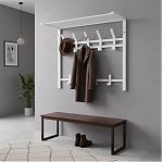 Вешалка настенная с полкой ЗМИ Торонто 22, ВСПТ22 Б, 9 крючков, белая, 270х585х670 мм