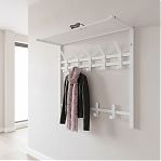 Вешалка настенная с полкой ЗМИ Торонто 22, ВСПТ22 Б, 9 крючков, белая, 270х585х670 мм