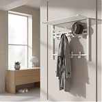 Вешалка настенная с полкой ЗМИ Торонто 22, ВСПТ22 Б, 9 крючков, белая, 270х585х670 мм