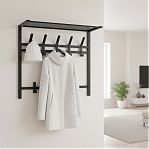 Вешалка настенная ЗМИ Торонто ВСПТ22 с полкой, 9 крючков, графит, 27х58.5х67 см