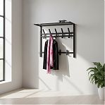 Вешалка настенная ЗМИ Торонто ВСПТ22 с полкой, 9 крючков, графит, 27х58.5х67 см