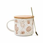 Кружка REMECO Кактус с крышкой и ложкой 470 мл