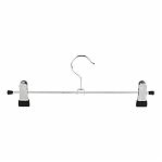 Вешалка для брюк и юбок Рыжий кот с зажимами, металл, серебристая, 29 см