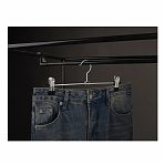 Вешалка для брюк и юбок Рыжий кот с зажимами, металл, серебристая, 29 см