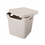 Ящик Econova Luxe пластиковый, с крышкой, светло-бежевый, 286х286х286 мм, 18 л