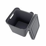 Ящик Econova Luxe пластиковый, с крышкой, серый, 286х286х286 мм, 18 л