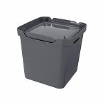Ящик Econova Luxe пластиковый, с крышкой, серый, 286х286х286 мм, 18 л