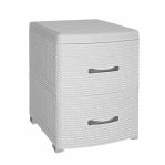 Комод-тумба Violet Ротанг пластиковый, 2-х секционный, белый 38х48х52 см