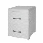 Комод-тумба Violet Ротанг пластиковый, 2-х секционный, белый 38х48х52 см