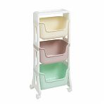Этажерка Violet Junior пластиковая на колесах 3 корзины, мультиколор 395x260x943 мм