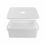 Лоток Econova Velvet с крышкой, полипропилен, светло-серый, 144х270х380 мм, 13 л