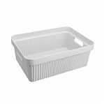 Лоток Econova Velvet с крышкой, полипропилен, светло-серый, 144х270х380 мм, 13 л