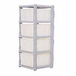 Комод четырехсекционный Little Angel Cool Супер трак, детский, серебристый