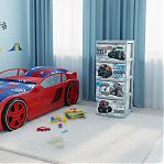 Комод четырехсекционный Little Angel Cool Супер трак, детский, серебристый