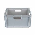 Ящик универсальный Бытпласт Евробокс, серый, 220х300х400 мм, 21.5 л