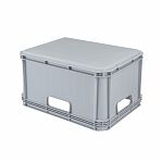 Ящик универсальный Бытпласт Евробокс, серый, 220х300х400 мм, 21.5 л