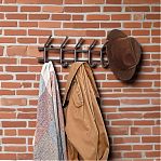 Вешалка настенная ЗМИ Норма 7, 7 крючков, металл, коричневая, 80х168х705 мм