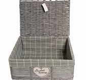 Корзина прямоугольная Y4-7632, плетеная, с крышкой, текстильная вкладка, 110х200х300 мм