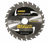 Диск пильный по дереву Hanskonner THIN KERF  H9022-190-30-24T, 190х30 мм, 24 зубья