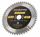 Диск пильный по дереву Hanskonner ArmorPiercing H9025-210-30-48T, 210х30 мм, 48 зубьев