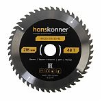 Диск пильный по дереву ArmorPiercing Hanskonner H9025-216-30-48T, 216х30 мм, 48 зубьев