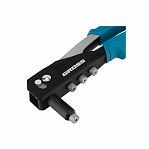 Заклепочник Gross 40415, ручной, вытяжные заклепки, сталь, алюминий, насадки 2.4, 3.2, 4.0, 4.8 мм